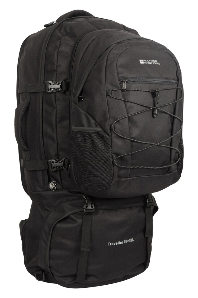 image 1 of Mountain Warehouse Traveller 80L Rucksack Detachable 20L Daypack Durable Travel Backpack