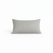 Bolster Support Pillow Pillowcase Plain Dyed Pillow Linen Easy Care | Silver
