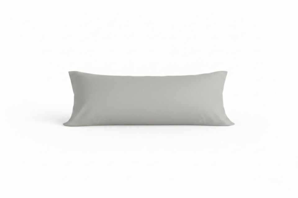 image 1 of Bolster Support Pillow Pillowcase Plain Dyed Pillow Linen Easy Care | Silver