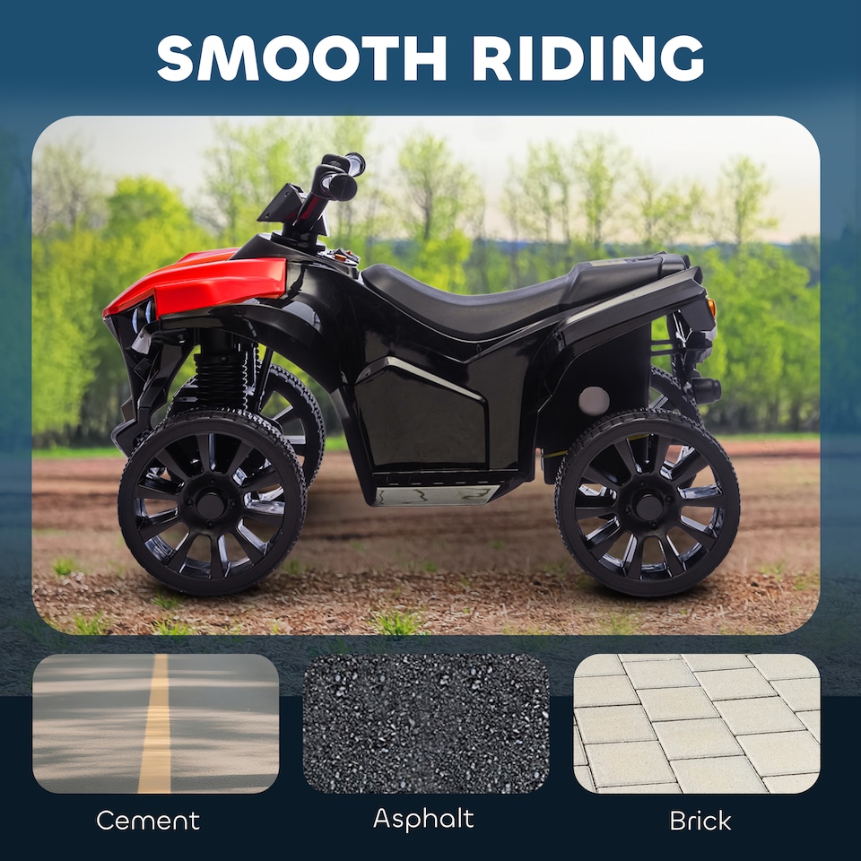 image 1 of AIYAPLAY 6V Kids ATV, Battery Powered Ride on Car for Ages 18-56 M, Red