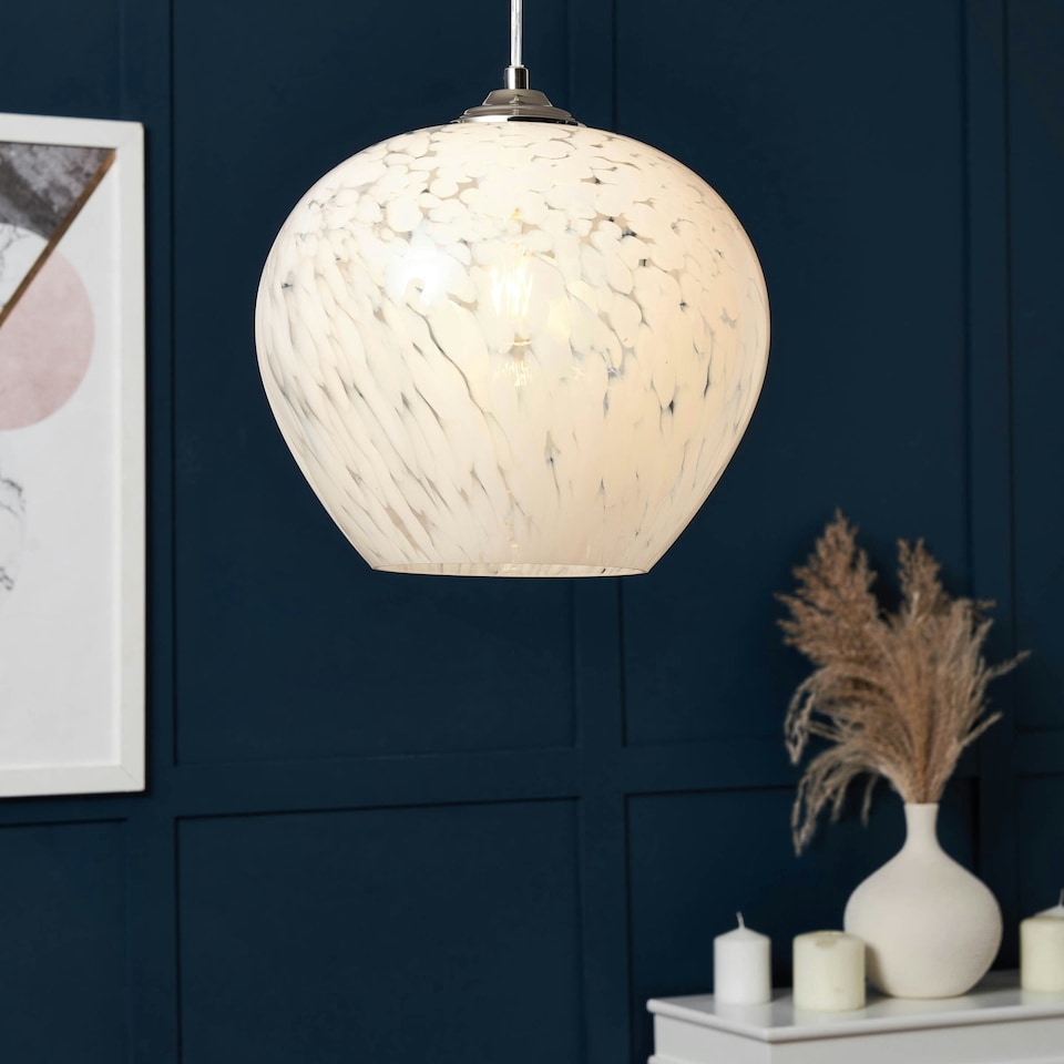 image 1 of BHS Agnes Flakestone Ceiling Pendant, Nickel