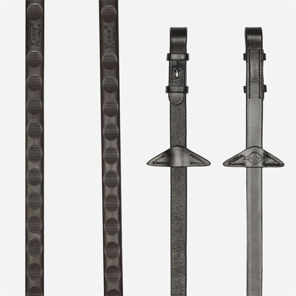 image 1 of LeMieux Magna Grip Rubber Reins Silver | Cob