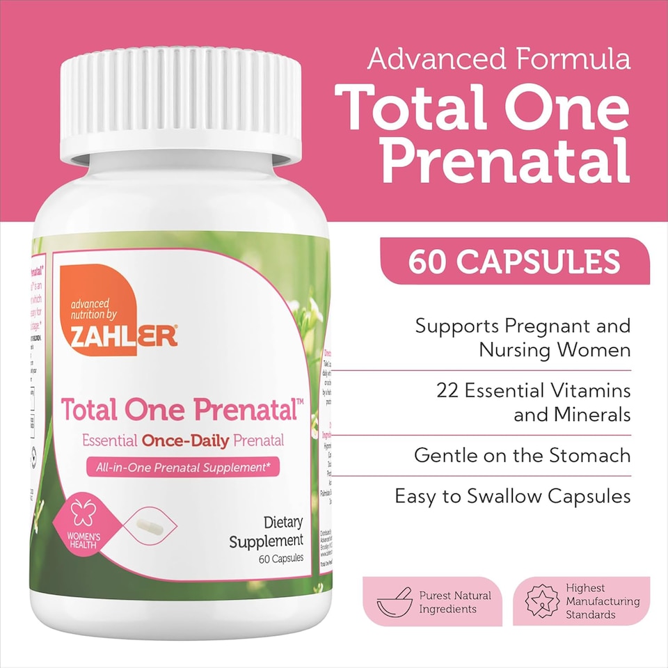 image 1 of Total One Daily Multi Vitamin Prenatal w/ Folic Acid for Women, 60c