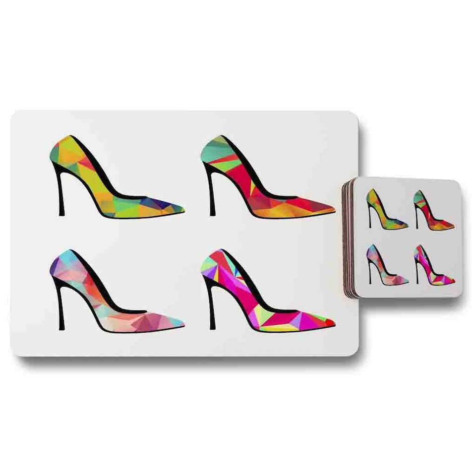 image 1 of Geometric High Heels (Placemat & Coaster Set)