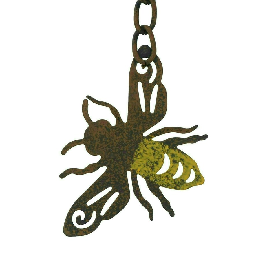 image 1 of Honeycomb Wind Chime Bee Bell Hanging Garden Yard Hex Decor Metal Wasp