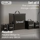 image 10 of 5pc Black Kitchen Canister Set Bread Biscuits Tea Sugar Coffee | Black