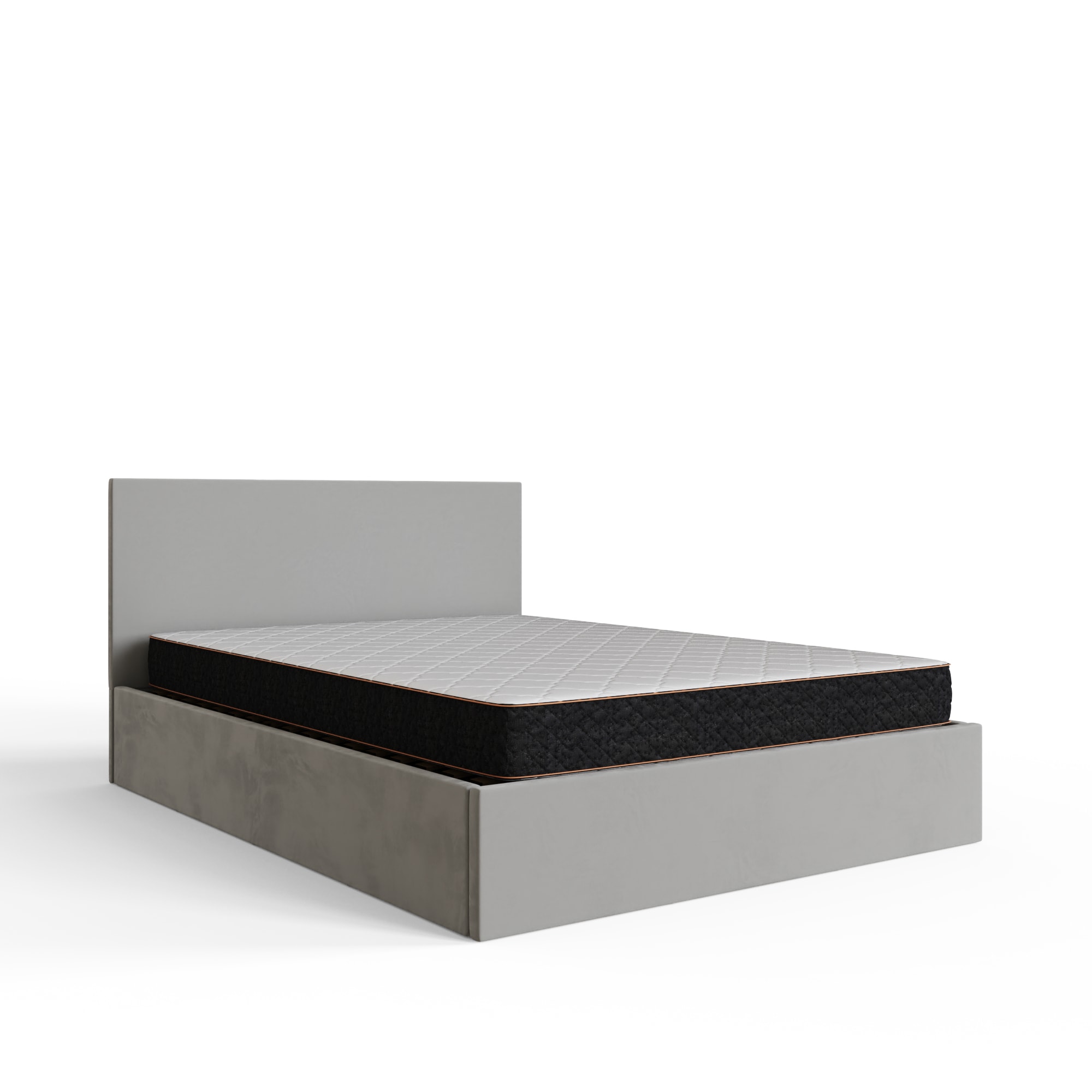 End Lift Ottoman Storage Bed Grey Charcoal Grey