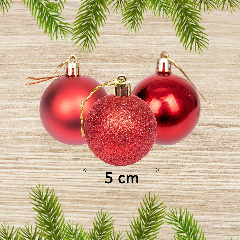 image 1 of Dark Red Baubles 5CM 9PCS