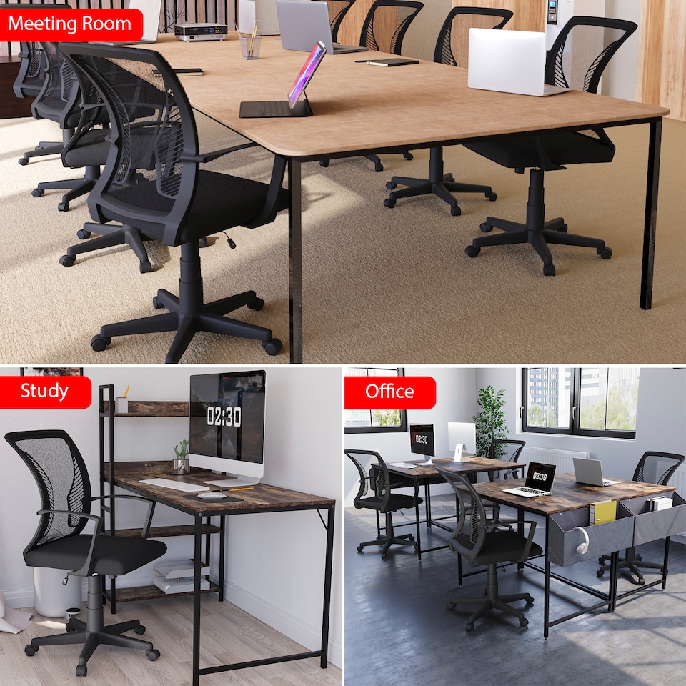 image 1 of Vida Designs Airdrie Office Chair Computer Desk Table Chair, Black