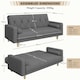 image 3 of Yaheetech Button-tufted Fabric 3-Seater Sofa Bed with 2 Bolster Pillows