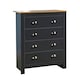 image 2 of Chest 4 Drawers Bedroom Furniture Oak Top Metal Handles Grey