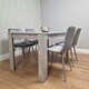 image 5 of Dining Table with 4 Grey Velvet Chairs Stone Grey Effect Wood Table Set for Dining Room Grey
