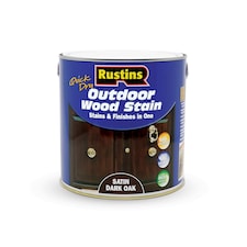 Rustins Quick Dry Outdoor Wood Stain Dark Oak 2.5L | Brown | 1