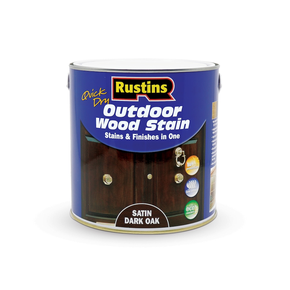 image 1 of Rustins Quick Dry Outdoor Wood Stain Dark Oak 2.5L | Brown | 1