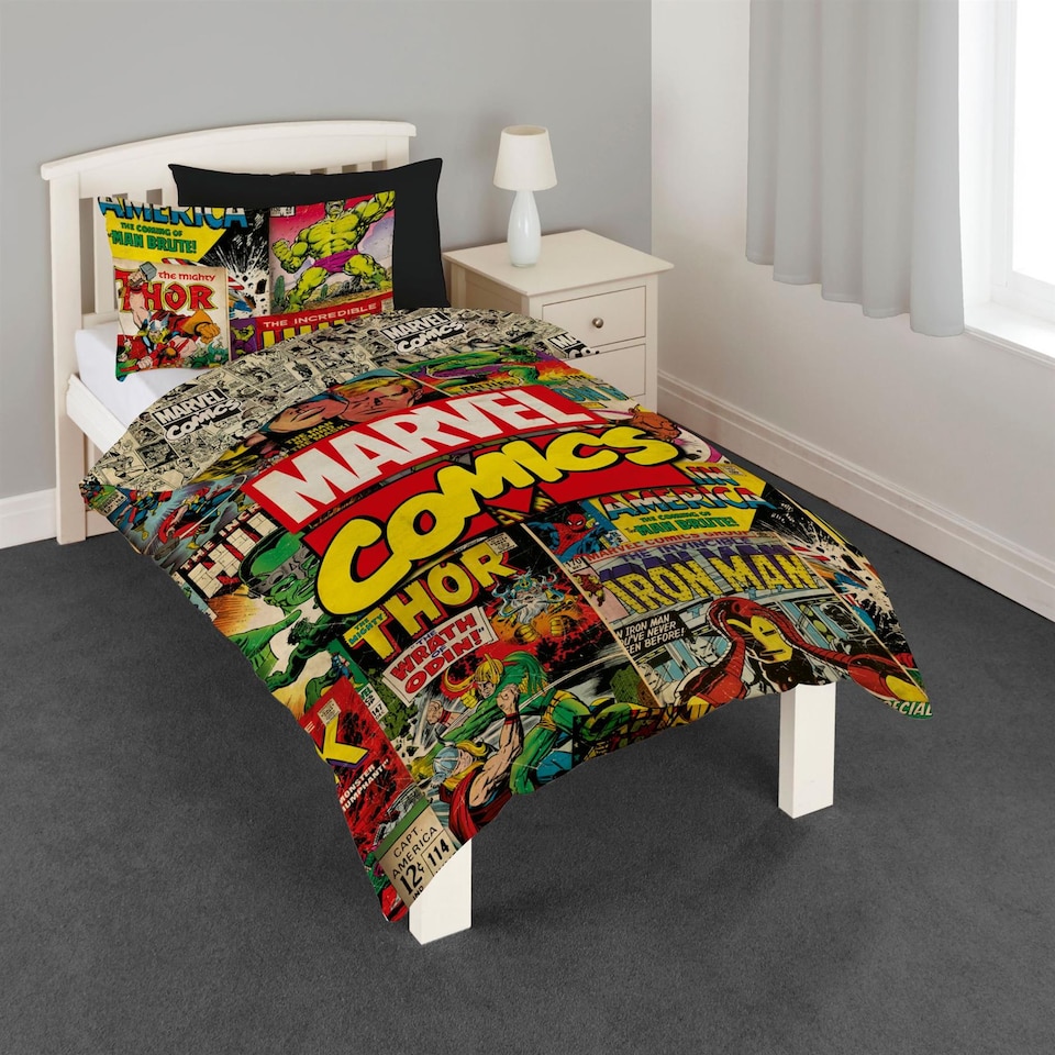 image 1 of Marvel Avengers Comics Duvet Cover Set Multi | Multi | Multi | Single