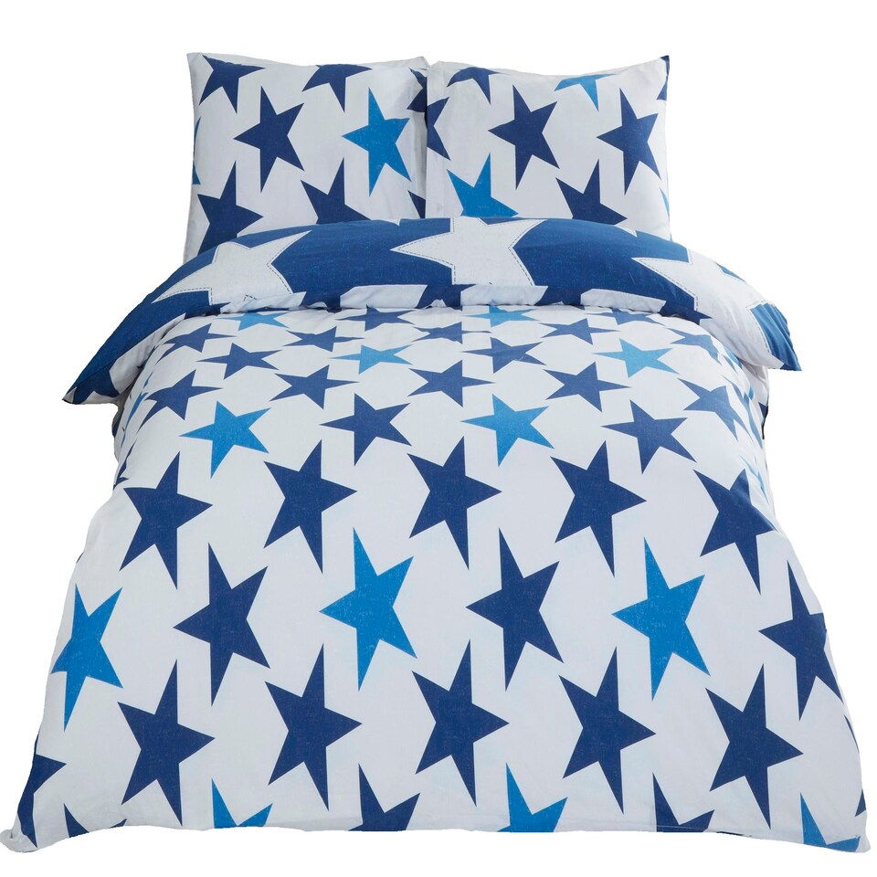 image 1 of All Stars Polycotton Reversible Duvet Set with Pillowcase | Red | Single | 1