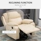 image 6 of HOMCOM PU Leather Massage Recliner Chair with 8 Points and Heat, Manual Reclining Chair with Swivel Base, Footrest and Remote, Rocking Armchair, Beige
