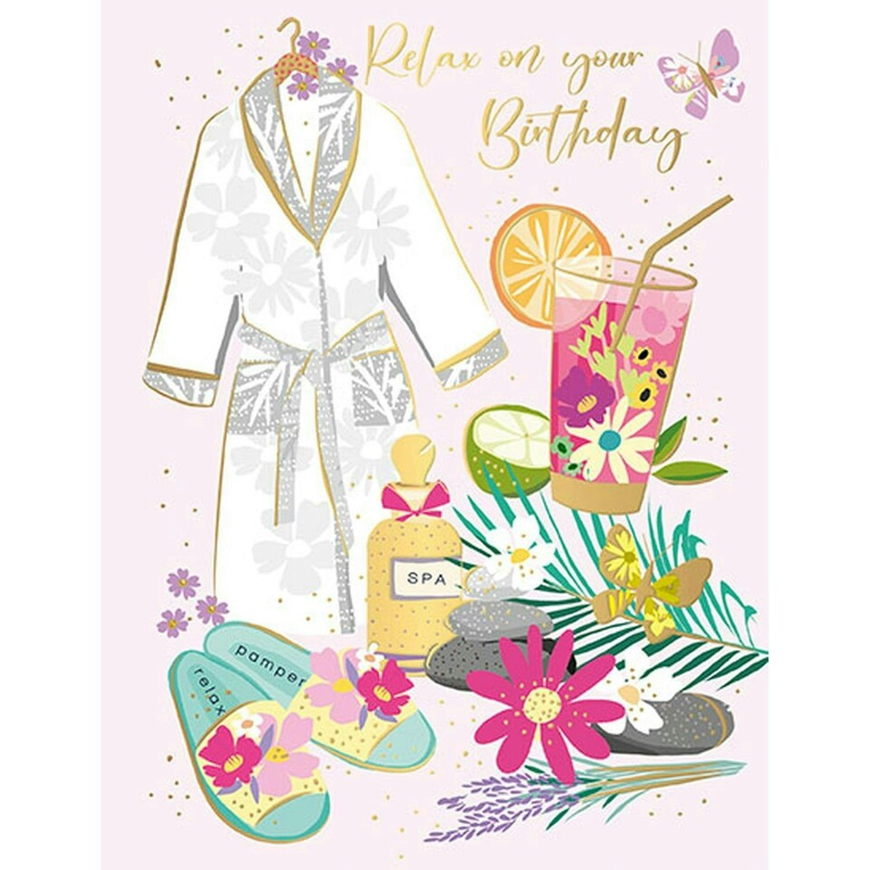 Words 'n' Wishes Traditional Open Birthday Card for a Female, Friend Birthday Card, Multi-Coloured 197 x 152 mm