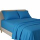 image 1 of Flannelette Flat Sheet Soft Brushed Cotton Bedding for Warmth Comfort | Blue | Teal | Super King