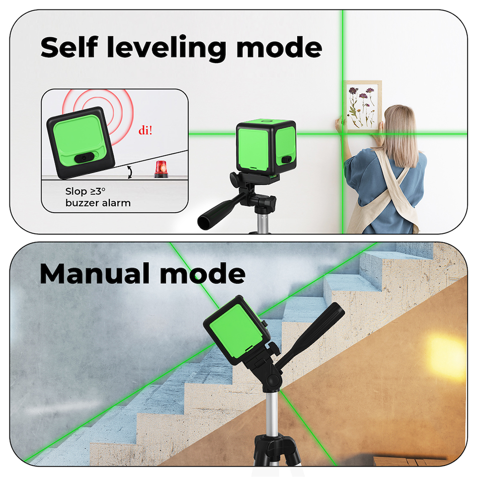image 1 of Traderight Green 360 Degree Laser Level Self Leveling IP54 Water Resistant with Tripod