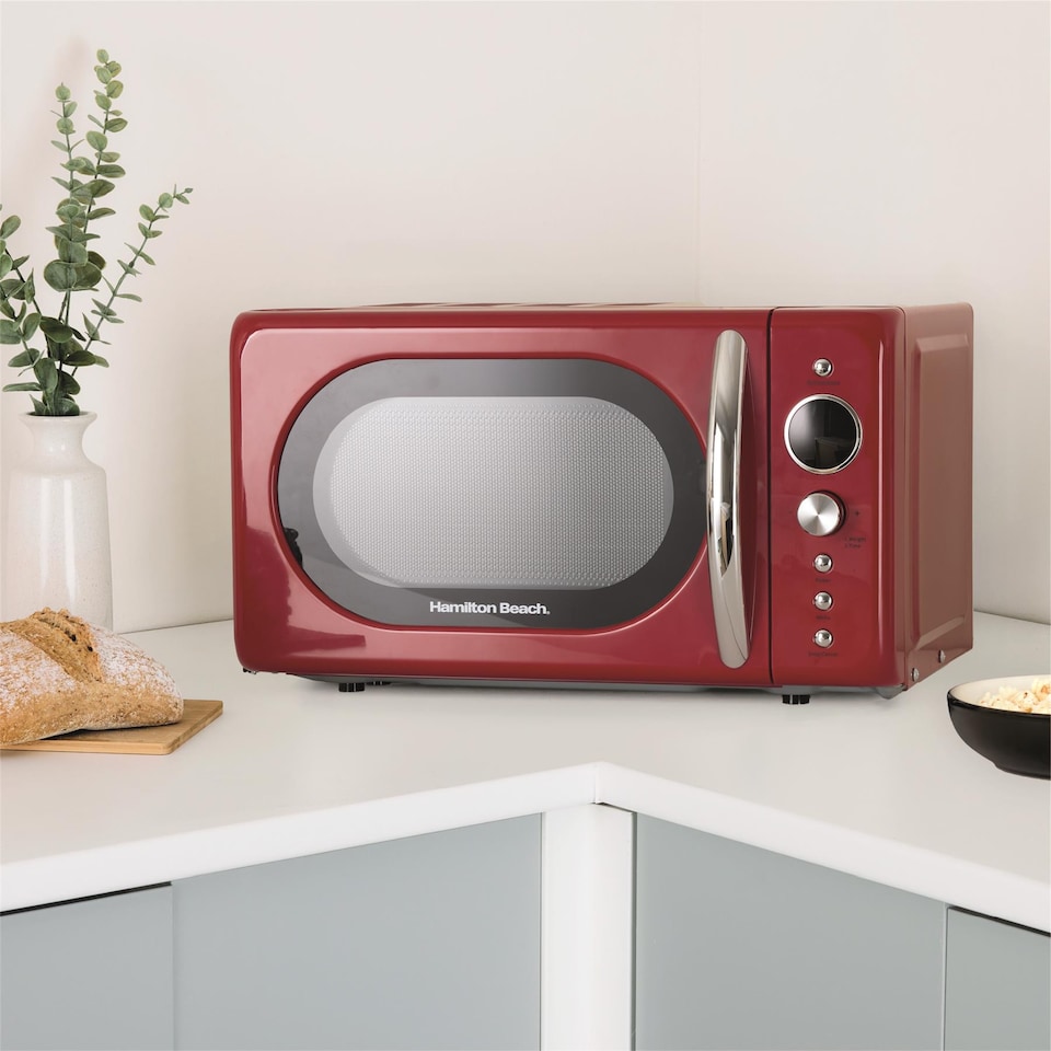 image 1 of Hamilton Beach 20L Retro Red Microwave