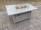 image 5 of Fimous Light Grey Rattan Fire Pit Garden Furniture Set Gas Heater Burner Chairs With Big Footstool