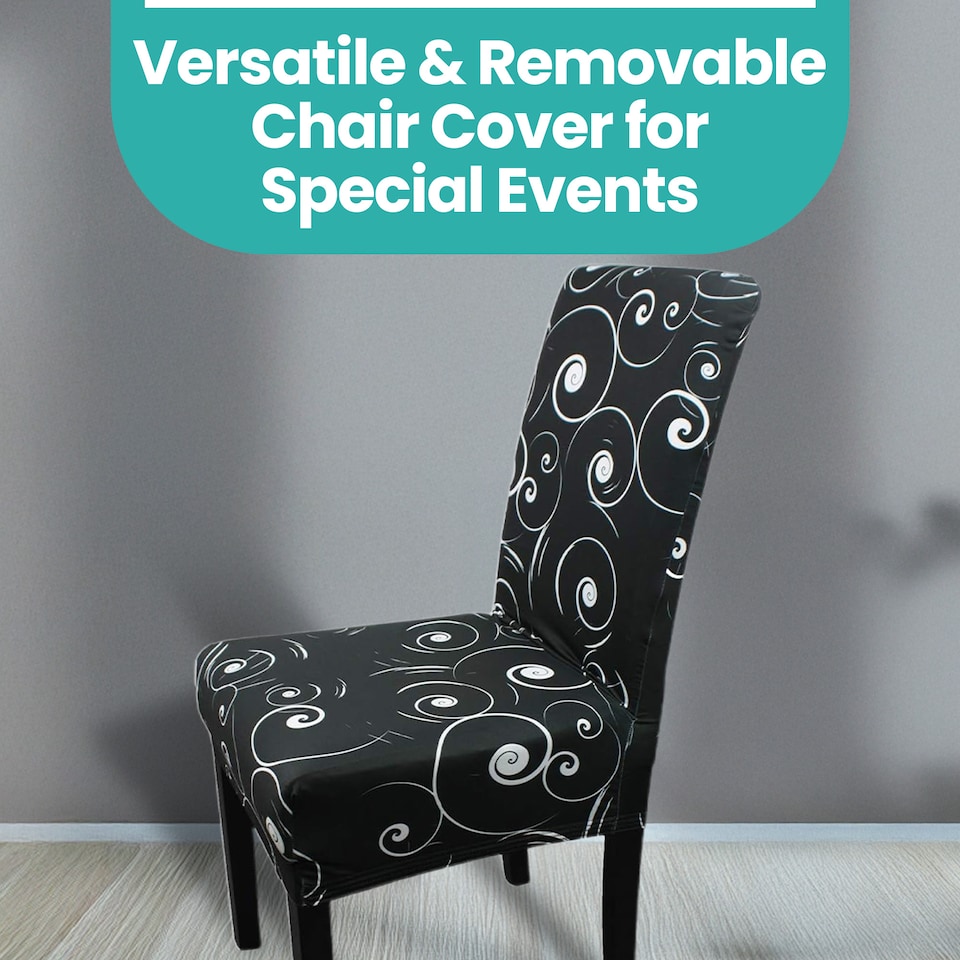 image 1 of High-Back Chair Covers, Universal Chair Protective Slipcover - Black