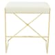 image 1 of Interiors by Premier Ivory Velvet Bar Stool, Gold Finish Frame Bar Chair with Footrest, Modern Design Home Stool for Living Area