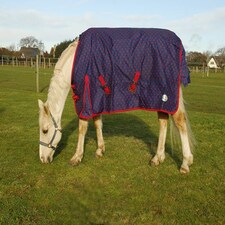 Rhinegold Dottie Torrent Outdoor Rug Red | Size: 5ft 6
Colour: Navy/Red Spot