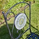 image 6 of Bistro Table Set Blue Floral Mosaic Design 2 Chairs Outdoor Garden Furniture