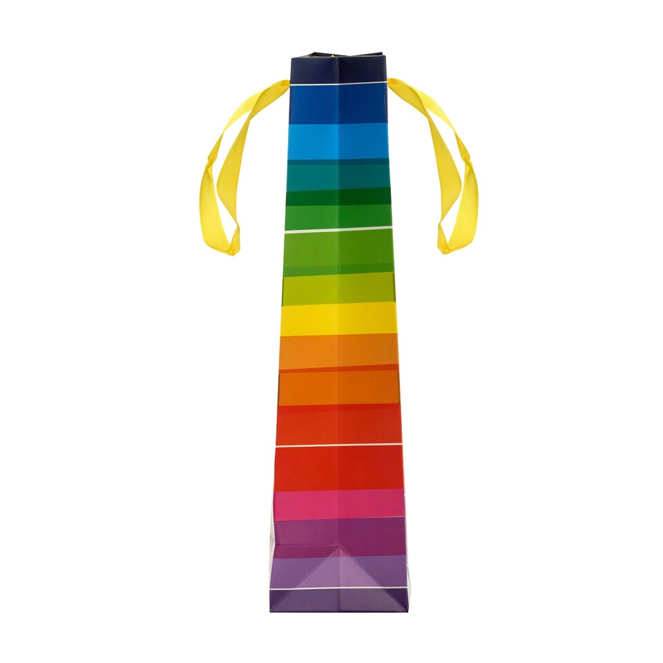 image 1 of Rainbow stripe Bottle Gift Bag - Pack of 3
