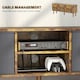 image 5 of HOMCOM Modern TV Cabinet Stand w/ Shelves & Drawers, Bedroom Rustic Brown