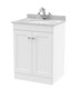 image 1 of Balterley Swynnerton Traditional 2 Door Floor Standing Vanity Unit with Marble Basin, Satin White, 600mm