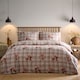 image 1 of Highland Cow Tartan Plaid Soft Easy Care Bed Linen Bedding Duvet Cover Quilt Set With Pillow Cases | Brown | Double