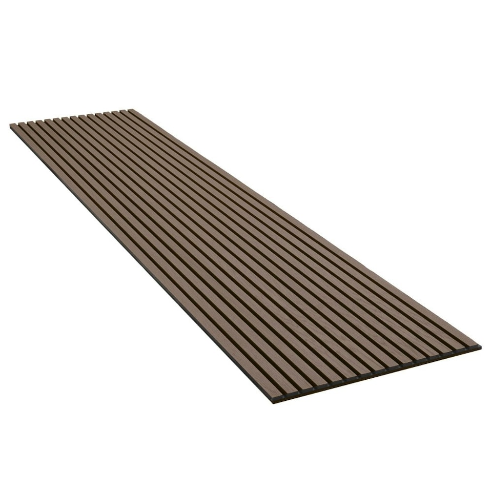 image 1 of Premium Slat Wall Panel 2.4m x 0.6m - Smoked Oak Black