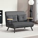 image 8 of HOMCOM Click Clack 2 Seater Sofa Bed for Living Room, Guest Room, Dark Grey Grey | grey