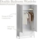 image 3 of Christow White Double Wardrobe with Drawer 2 Door Bedroom Storage Furniture Cupboard