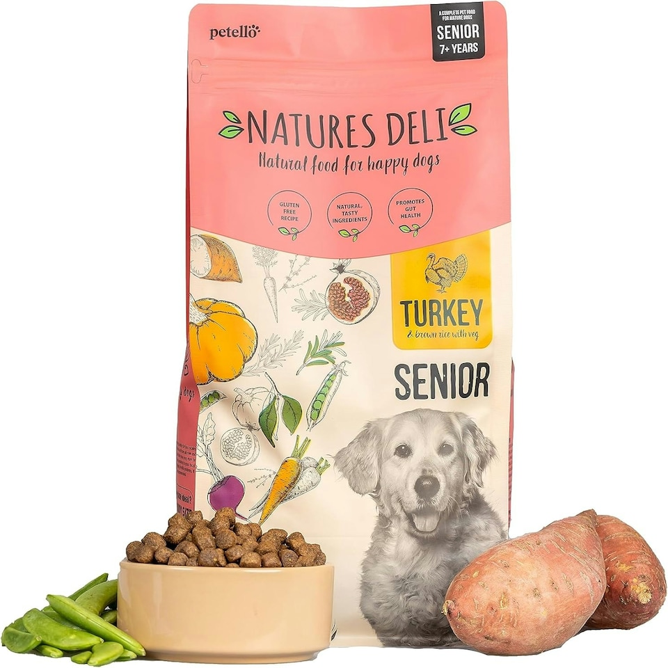 image 1 of Natures Deli Senior Dry Dog Food, Natural Complete Hypoallergenic Food for Dogs, Suitable for All Breeds Aged 7 Plus, Turkey and Rice - 2 kg