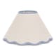 image 4 of ValueLights Florie Natural Small Taper Lamp Shade Scallop Blue Trim | Blue