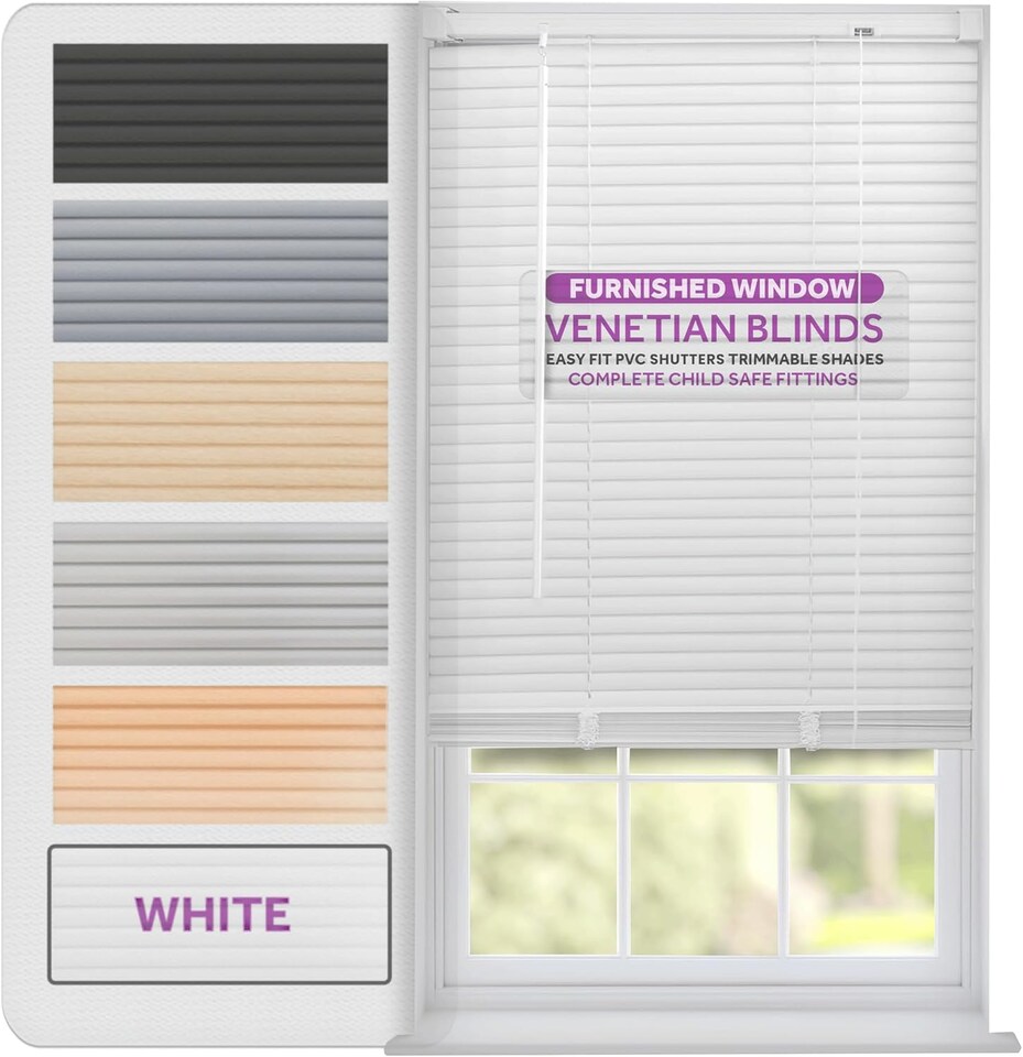 image 1 of PVC Venetian Blinds | 25mm Slats | Waterproof, Easy Clean
