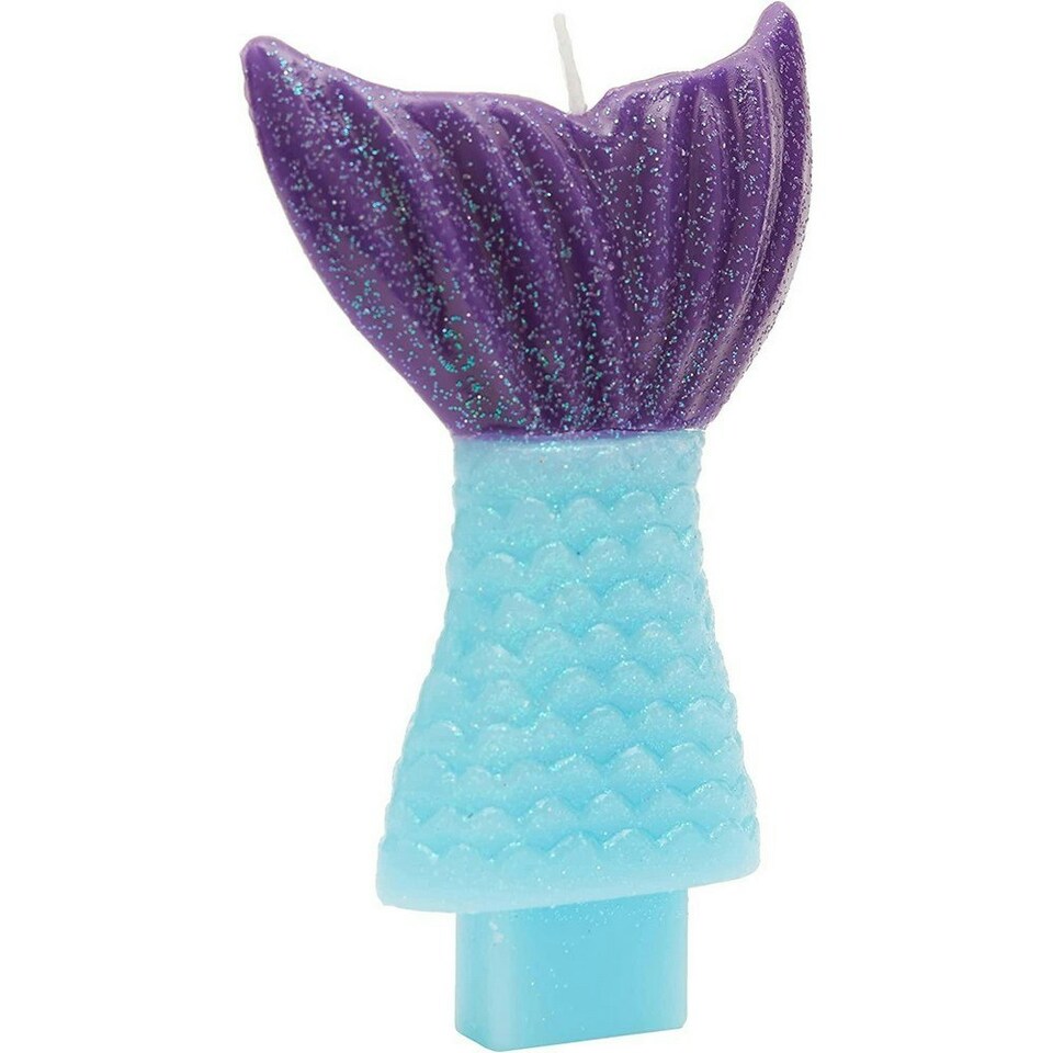 Amscan Wishes Mermaid Tail Birthday Candle - Purple/Blue - One Size