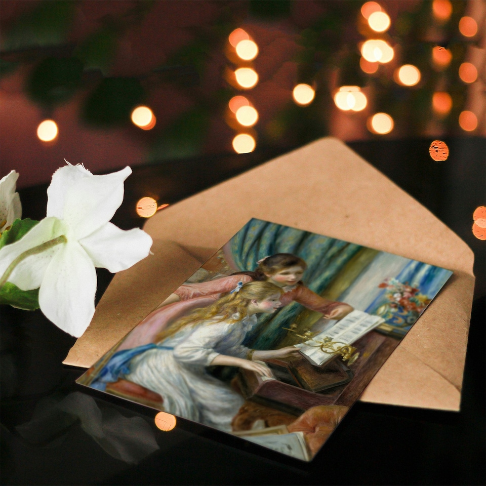 image 1 of Pierre Auguste Renoir Art Card Two Young Girls at the Piano