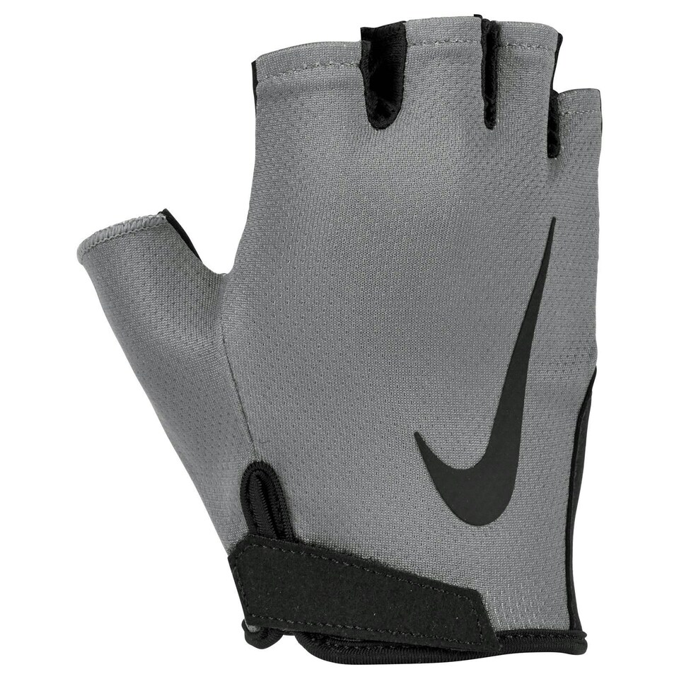 Nike Mens Gym Essential 2024 Fitness Fingerless Gloves Grey/Black L