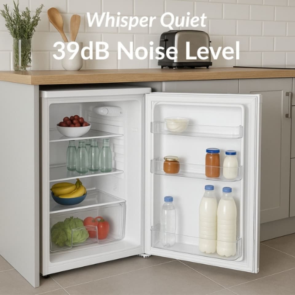 image 1 of HYE Under Counter Fridge 55cm Freestanding Larder 127L - White RF01UCF127W01