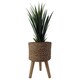 image 2 of 39cm x 26cm Woven Effect Composite Large Planter | Brown