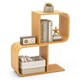 image 10 of COSTWAY 2-Tier S-Shaped Bookcase Bamboo Bookshelf Brown