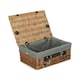 image 1 of 36cm Double Steamed Wicker Picnic Basket with Lining Grey | Grey | One Size