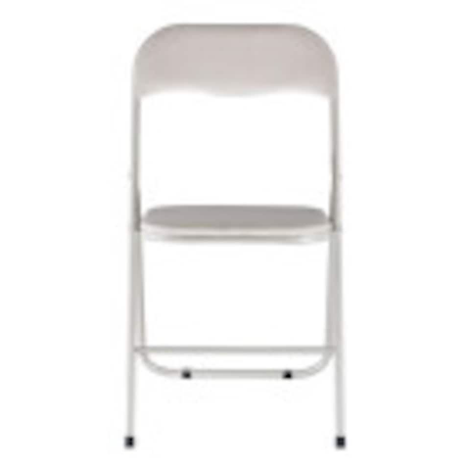 image 1 of 6 Pc Folding Lightweight Chair Set Portable Metal Frame PVC Velvet Ribcord Seats | Multi | Beige