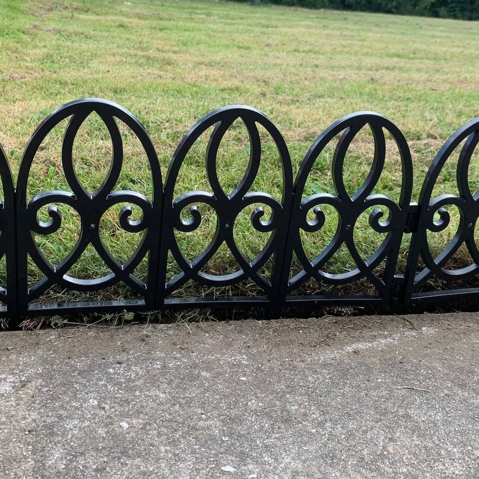 image 1 of Traditional Black Plastic Garden Lawn Edging (56cm x 30cm) - 5 Panels