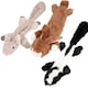 image 1 of Set of 3 Plush Soft Unstuffed Chipmunk, Skunk & Rabbit Dog Toy With Squeak